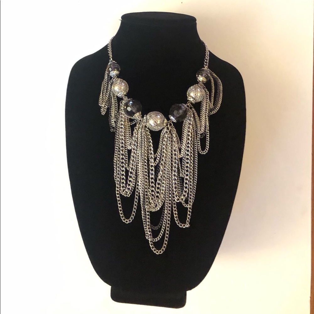 Vintage Silver Toned Statement Necklace